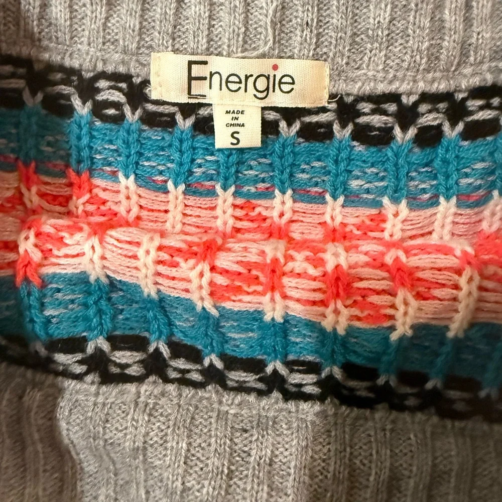 Energie Aztec Knit Mini Skirt Boho Tribal Sweater Skirt Size Small